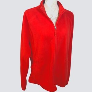 NWOT Merona Women's XXL Plus Red Full Zip‎ Fleece High Neck - Outerwear Casual
